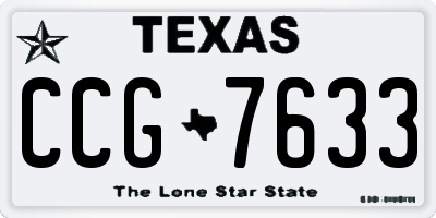 TX license plate CCG7633
