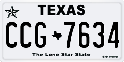 TX license plate CCG7634