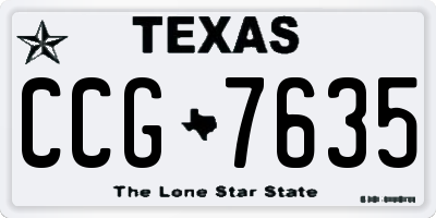 TX license plate CCG7635