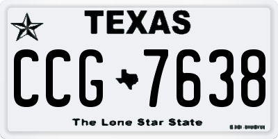 TX license plate CCG7638