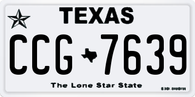 TX license plate CCG7639