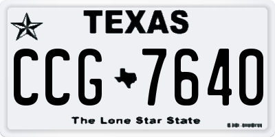 TX license plate CCG7640