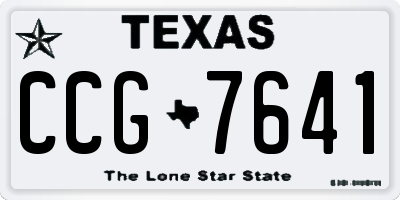TX license plate CCG7641