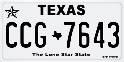 TX license plate CCG7643