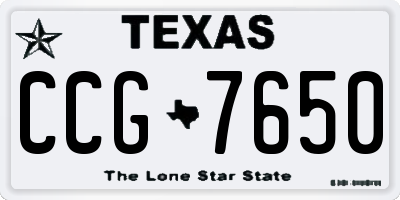 TX license plate CCG7650