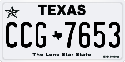 TX license plate CCG7653