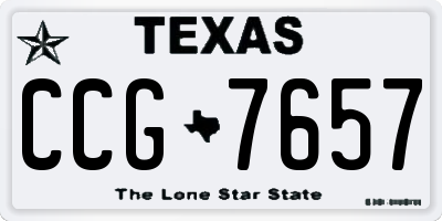 TX license plate CCG7657