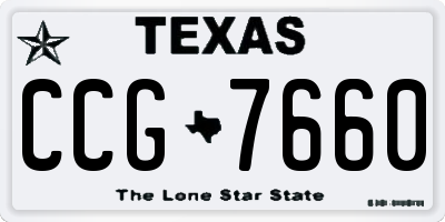 TX license plate CCG7660