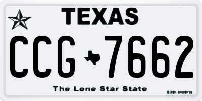 TX license plate CCG7662