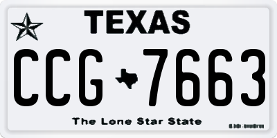 TX license plate CCG7663