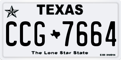 TX license plate CCG7664