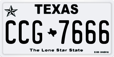 TX license plate CCG7666