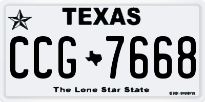 TX license plate CCG7668