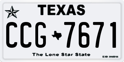 TX license plate CCG7671