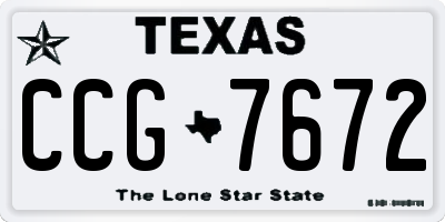 TX license plate CCG7672
