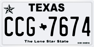 TX license plate CCG7674