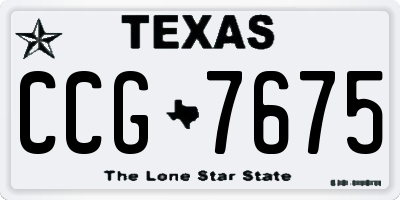 TX license plate CCG7675