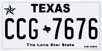 TX license plate CCG7676