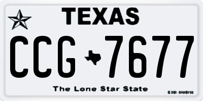 TX license plate CCG7677