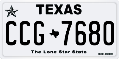TX license plate CCG7680