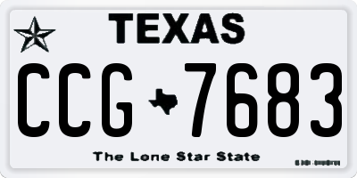 TX license plate CCG7683