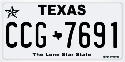 TX license plate CCG7691