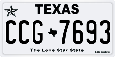 TX license plate CCG7693