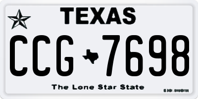 TX license plate CCG7698
