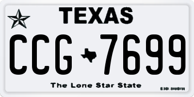 TX license plate CCG7699