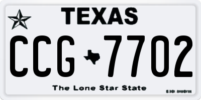 TX license plate CCG7702