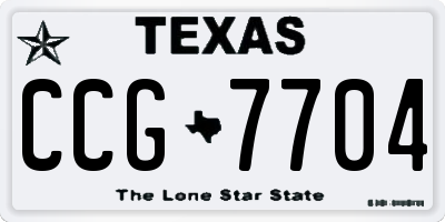 TX license plate CCG7704