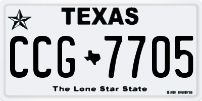 TX license plate CCG7705