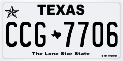 TX license plate CCG7706