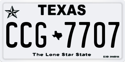 TX license plate CCG7707