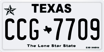 TX license plate CCG7709