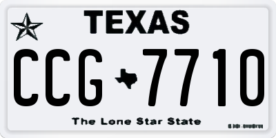 TX license plate CCG7710