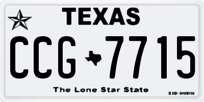 TX license plate CCG7715