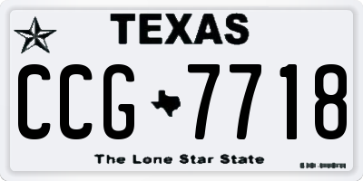TX license plate CCG7718