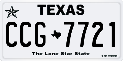 TX license plate CCG7721