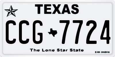 TX license plate CCG7724