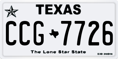TX license plate CCG7726