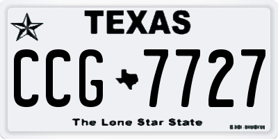 TX license plate CCG7727