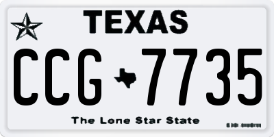 TX license plate CCG7735