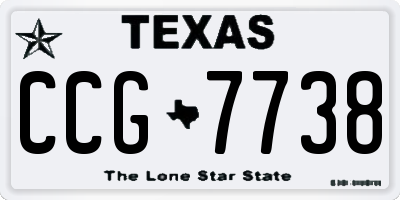 TX license plate CCG7738