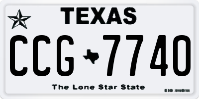 TX license plate CCG7740