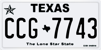 TX license plate CCG7743