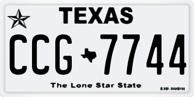 TX license plate CCG7744