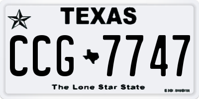 TX license plate CCG7747
