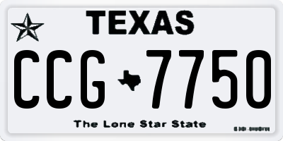 TX license plate CCG7750