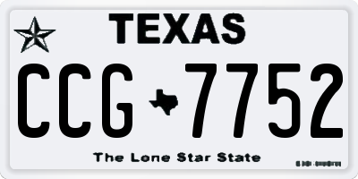 TX license plate CCG7752